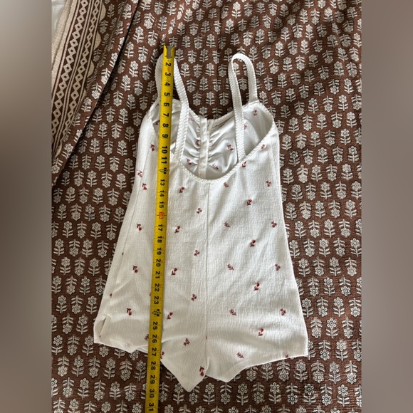 Anthropologie White Floral Comfy Night Gown Romper Loungewear Sleepwear Intimate - Picture 6 of 8